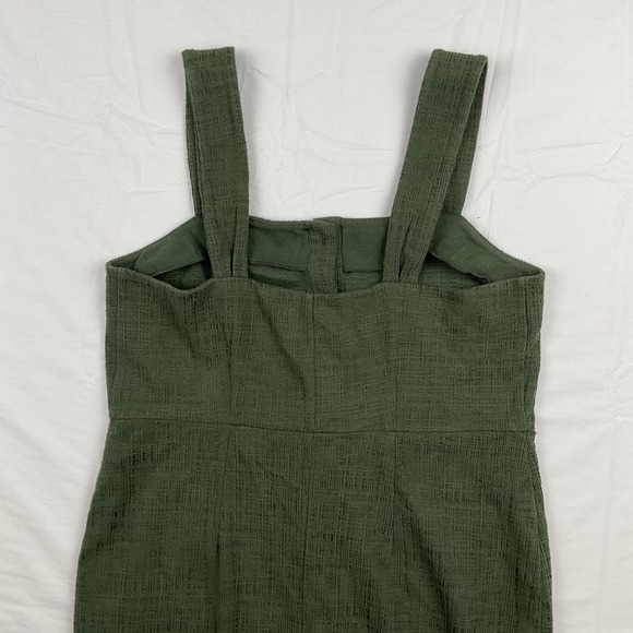 Madewell Texture and Thread Green Button Front Midi Dress Womens Small Casual - Picture 6 of 9
